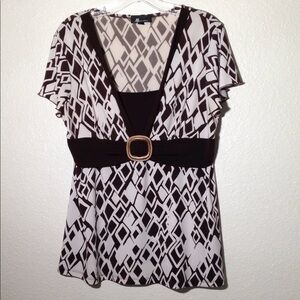 Ladies' AB Studio Top w/Front Buckle & Inset (XL)